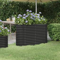 vidaXL Letto da Giardino in Acciaio a Polvere 114x40x68 cm Antracite