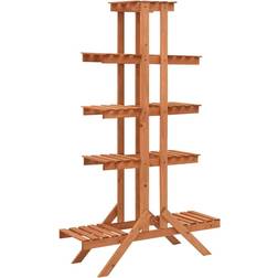 vidaXL Soporte Para Plantas De Madera Maciza De Abeto 83x25x132 cm - Naranja