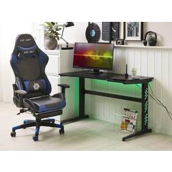 Beliani Bureau Table Gaming Noir Look Plateau Pieds Rétro Eclairage Led Multicolore