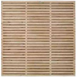 Forest Garden Contemporary Double Slatted Fence Panel 180x180cm