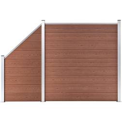 vidaXL Pannelli Recinzione 1 Quadrato 1 Inclinato 273x186 cm Marrone Arredo Giardino