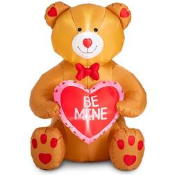 GlitzHome Bear with Heart Figurine 72"