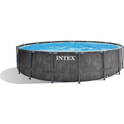 Intex Prism Frame Greywood Piscine avec pompe de filtration 457x122 cm Ronde Piscine intérieure Accessoires inclus