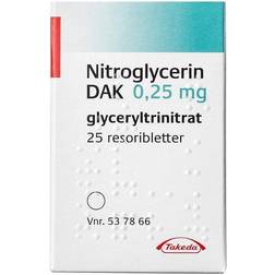 Nitroglycerin DAK sublinguale resoribletter 0,25 mg