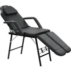 vidaXL Lettino da Massaggio Portatile in Similpelle 185x78x76 cm Nero