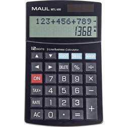 Maul MTL 600 Calculatrice de bureau noir Ecran: 12 à pile(s) solaire