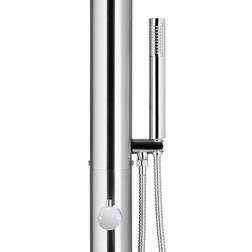 vidaXL Douche de Jardin Avec Base Gris 225 cm Inoxydable Gris
