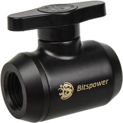Bitspower G1/4' Mini Valve with Black Handle, Carbon Body