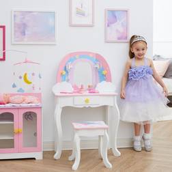 Teamson Kids Fantasy Fields Di Little Dreamer Rainbow Unicorn Vanity Set