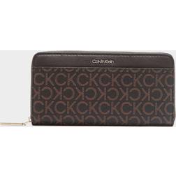 Calvin Klein Recycled Zip Around Wallet - BROWN One