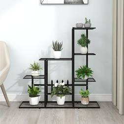 vidaXL Support Pour Plantes 94.5x25x88 cm Noir Métal