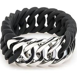 The Rubz Armbånd 100173 Silikone Rustfrit stål Sølvfarvet Stål/Silikone