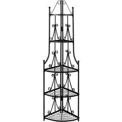 vidaXL Corner Plant Rack With Rose Patterned Detailing