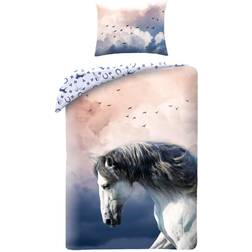 MCU White Horse Bed Set 140x200cm