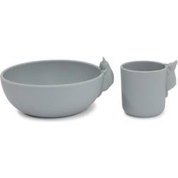 Konges Sløjd Silicone Bowl and Cup Set Bunny Quarry Blue