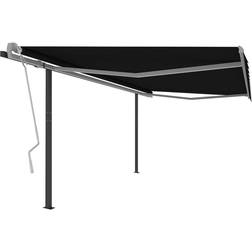 vidaXL Toldo Retráctil Manual Con Postes Gris Antracita 4x3,5 m