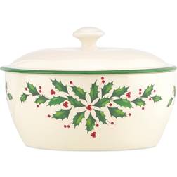 Lenox Porcelain Oval the Holidays Covered Lid with lid