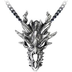Alchemy Gothic Dragon Skull Halsband Unisex silverfärgad