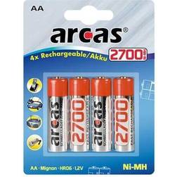 Arcas LR06/AA uppladdningsbara batterier 2700 mAh