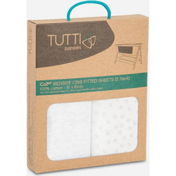 Tutti Bambini Pack of 2 CoZee Bedside Crib Fitted Sheets-Grey/Cloud
