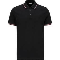 Moncler Collar Logo Polo Shirt - Black