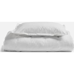 ESPA Sateen Stripe Duvet Set Duvet Cover White