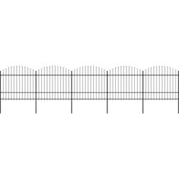 vidaXL Garden Fence with Spear Top Steel 1.5-1.75x8.5