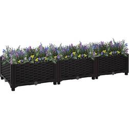 vidaXL Arriate 120x40x23 cm Polipropileno - Negro