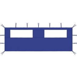 vidaXL Parete Con Finestre Per Gazebo 6x2 M Blu