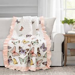 Lush Decor Flutter Butterfly Throw Duvet Cover Pink (152.4x127)