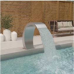 vidaXL Fontana Per Piscina Con LED 22x60x70 cm in Acciaio Inox 304