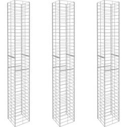 vidaXL Cestas De Muro De Gaviones 3 Uds Acero Galvanizado 25x25x197 cm