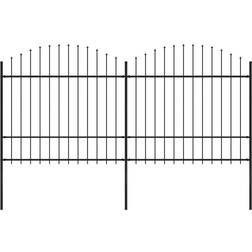 vidaXL Trädgårdsstaket med spjuttopp stål 1,5-1,75x3,4