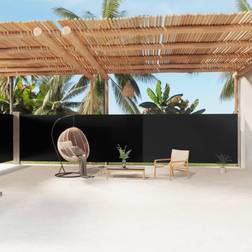 vidaXL Tenda Da Sole Laterale Retrattile Nera 180x1200 cm - Nero 180x180cm