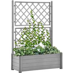 vidaXL plantekasse med espalier 100x43x142 PP stengrå Plantekasse