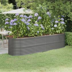 vidaXL Garden Planter Powder-coated Steel 296x80x68