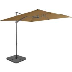 vidaXL Ombrellone Da Esterni Con Base Portatile Grigio Talpa