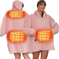 OHS Heated Hooded Blanket Blush
