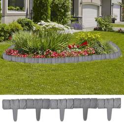 vidaXL Bordure De Jardin Imitation Pierre 41 Pièces 10 m