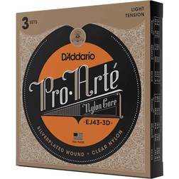 D'Addario EJ43 Pro-Arte Nylon Classical Guitar Strings, Light Tension, 3 Sets