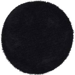 Origin Round Black Shaggy Rug Black