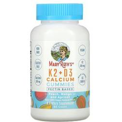 MaryRuth Organics Vitamin K2 + D3 Calcium Gummies Bone Mango Apricot 60 stk