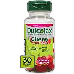 Dulcolax Chewy Fruit Bites, Saline Laxative, Cherry Berry 30ct Cramp-Free Relief