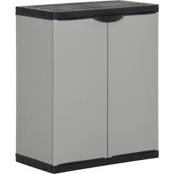 vidaXL Armadio Per Rifiuti Da Giardino Grigio E Nero 68x40x85 cm In PP