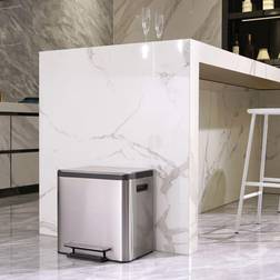 Eko pedalspand EcoCasa 2x15 sølvfarvet 15L