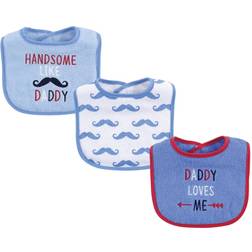 Luvable Friends Drooler Bibs, 3-Pack, One Size Boy Daddy ONE SIZE