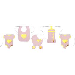 Babyshower Guirlande Lyserød/Guld