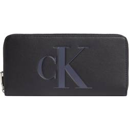 Calvin Klein Monogram Zip Around Wallet, Black