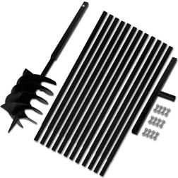vidaXL Taladro De Tierra Con Mango 200 mm Con Tubo De Extensión 13 m Acero