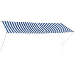 vidaXL Auvent Rétractable 350x150 cm Bleu et Blanc 350x150cm